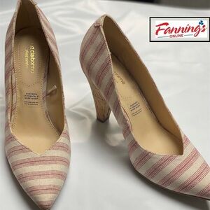 NWOB Vintage LIZ CLAIBORNE Zeo Stripe Heel | I51